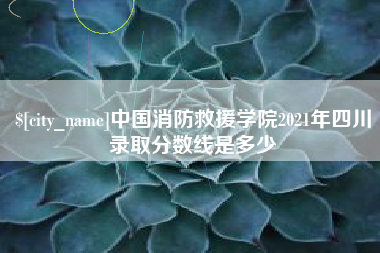 百色中国消防救援学院2021年四川录取分数线是多少