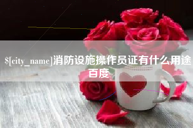 百色消防设施操作员证有什么用途百度