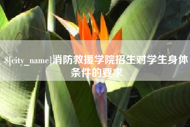 百色消防救援学院招生对学生身体条件的要求