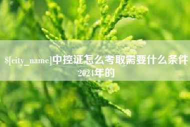 百色中控证怎么考取需要什么条件2024年的