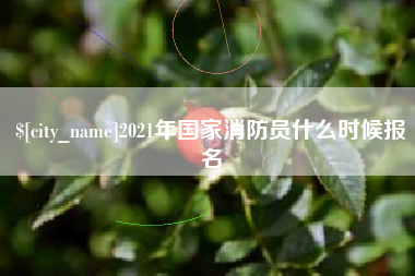 百色2021年国家消防员什么时候报名