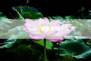百色中国金牌一览表